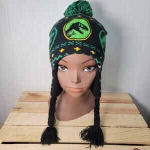 Jurassic World Knit Trapper Beanie w/ Single Pom Pom - Size Youth OSFM